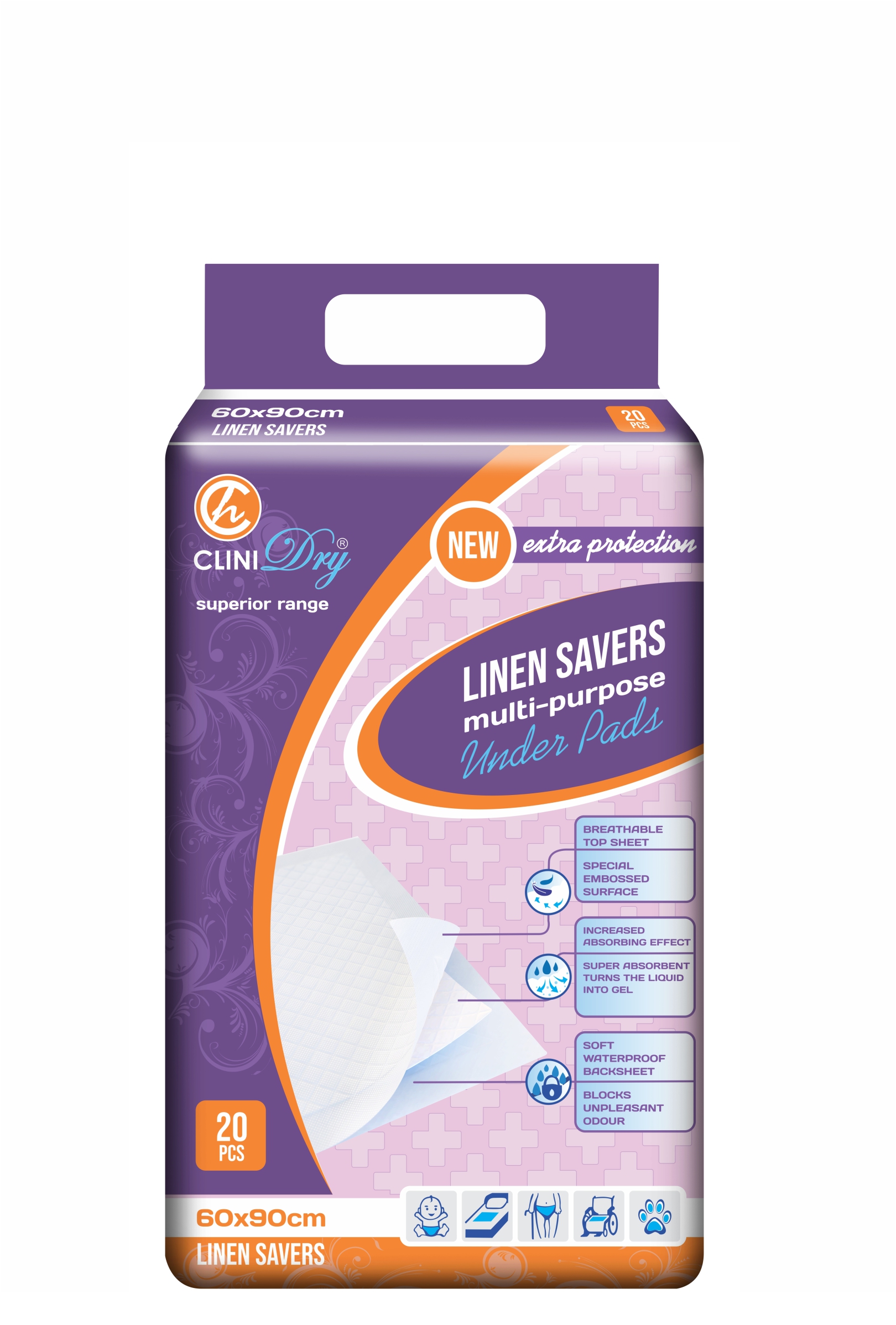 60x90-Linen-Savers-with-colour-handle.jpg Linen Savers 60x90 - 20s - Image 1