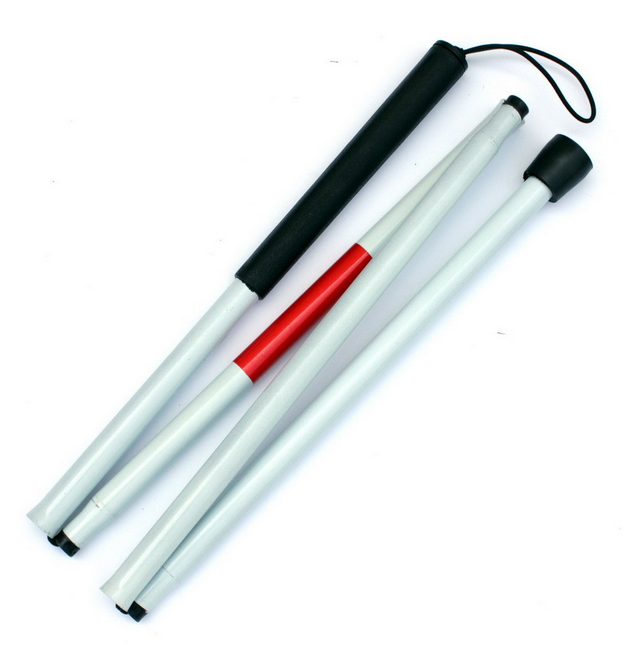 CH936L.png Mobility Folding White Cane for Vision Impaired and Blind People 123cm 4-sections - Image 1