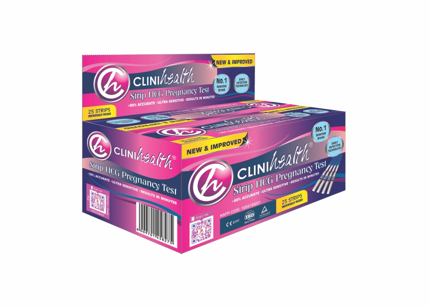 Clinihealth-Pregnancy-Test-Strips-25s.jpg Pregnancy Test Strip CliniHealth- 25s - Image 1