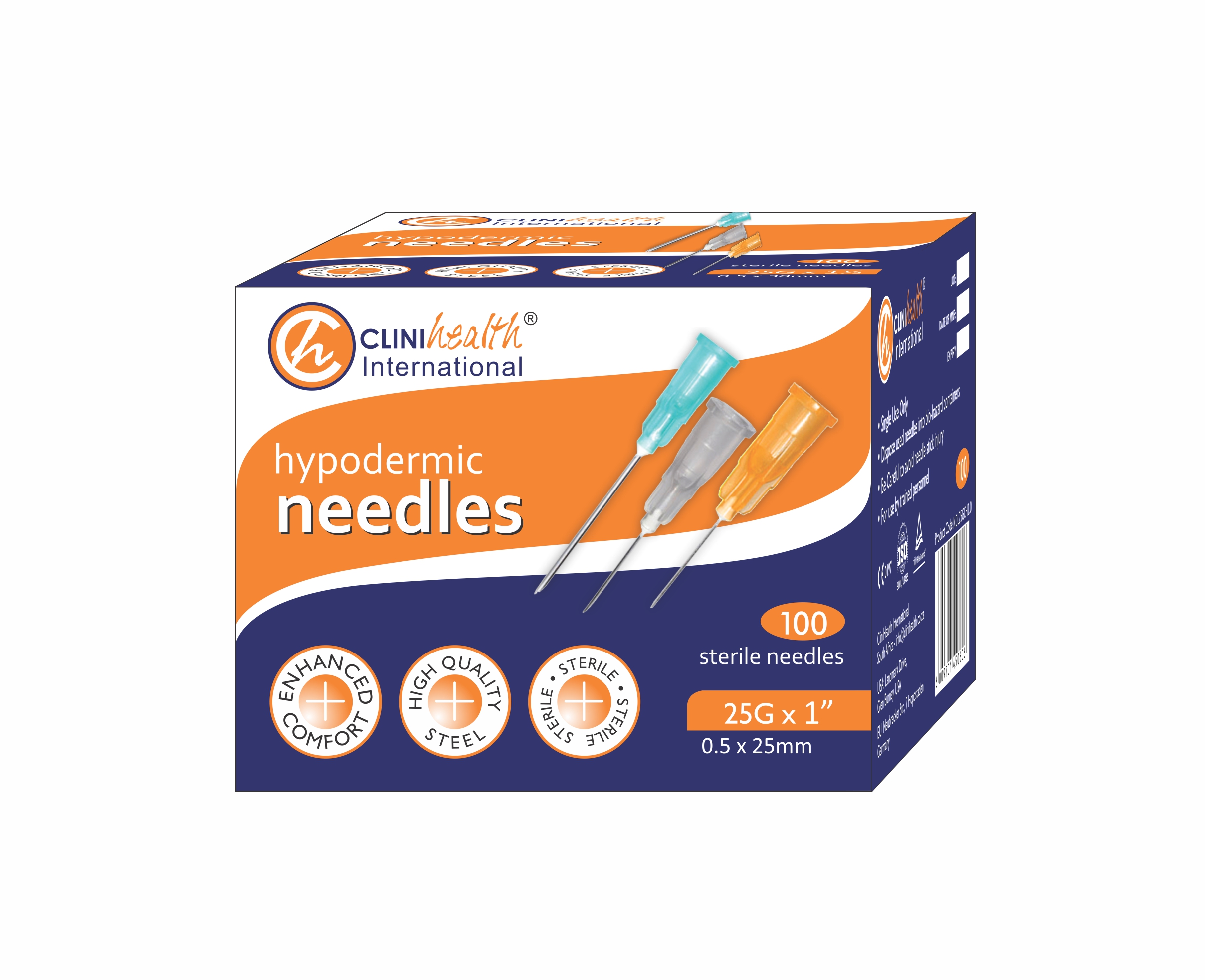 Needle-25g-0.5-x-25mm-NDL25GCH1.0.jpg Needles 25G Hypodermic 1 inch (0.50x25mm) - Image 1