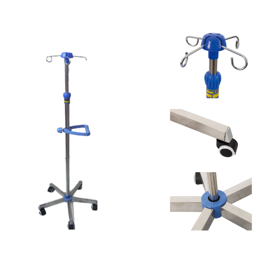 SS-Mobile-Drip-stand.png Dripstand Mobile Stainless steel - IV STAND - Image 1
