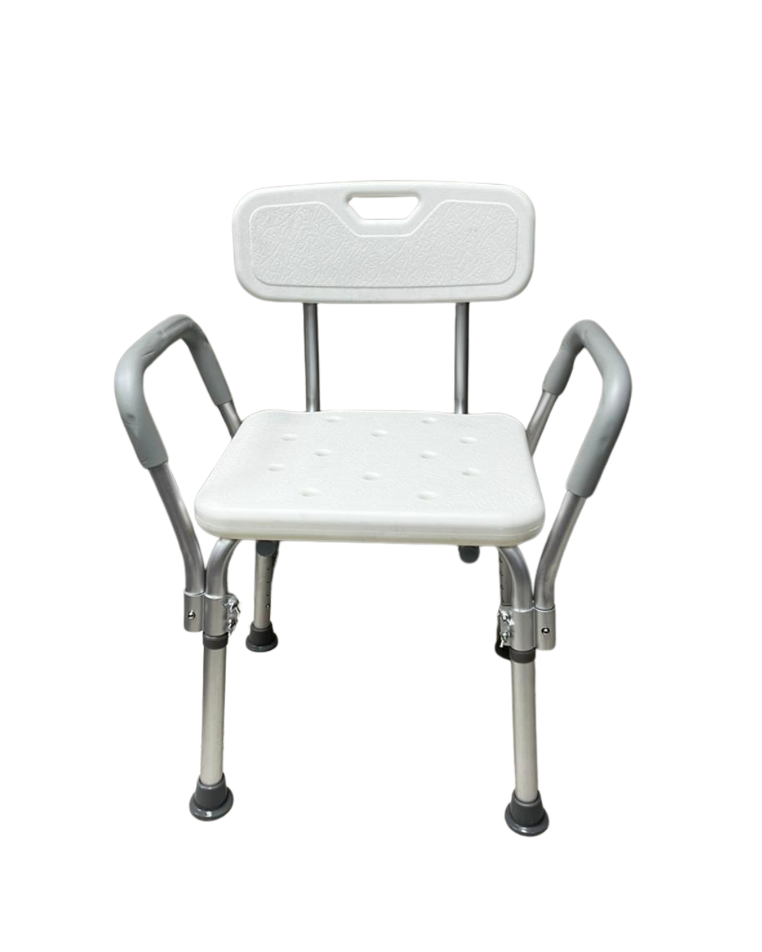 Shower-Chair-with-handles-and-backrest-1.png Shower Chair with Back Support - Aluminium - Image 1