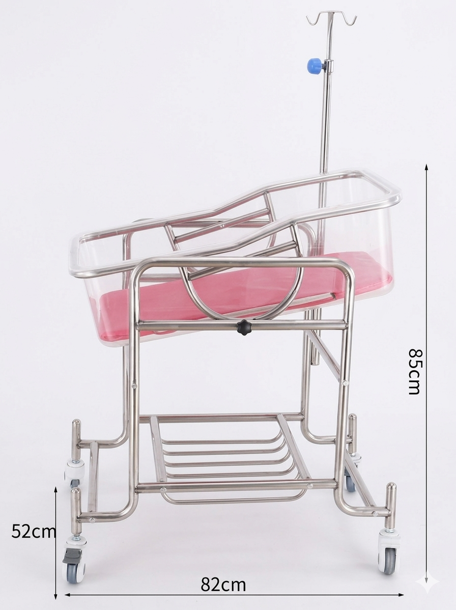 Stainless-Steel-Baby-Carriage-Pink.png Stainless Steel Baby Carriage - Pink - Image 1