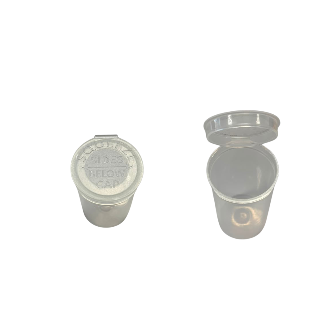 Tablet Vials Plastic Pop Open Lid Clear 20ml – 100s Tablet Vials Plastic Pop Open Lid Clear 20ml - 100s - Image 1
