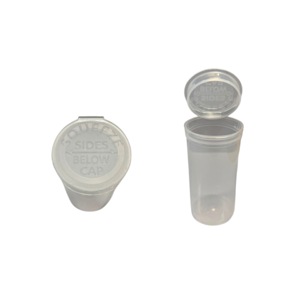Tablet Vials Plastic Pop Open Lid Clear 50ml - 100s