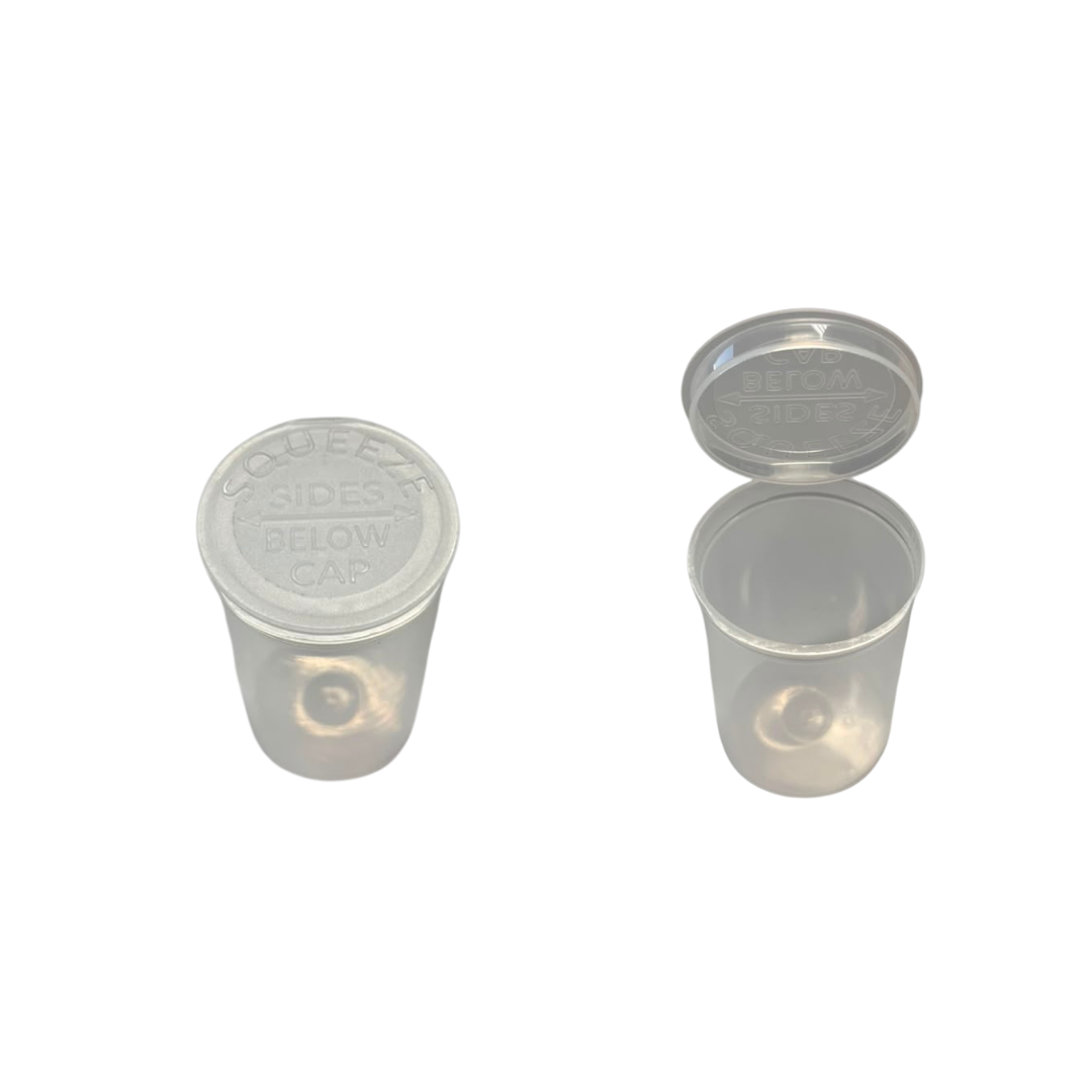Tablet Vials Plastic Pop Open Lid Clear 75ml – 50s Tablet Vials Plastic Pop Open Lid Clear 75ml - 50s - Image 1